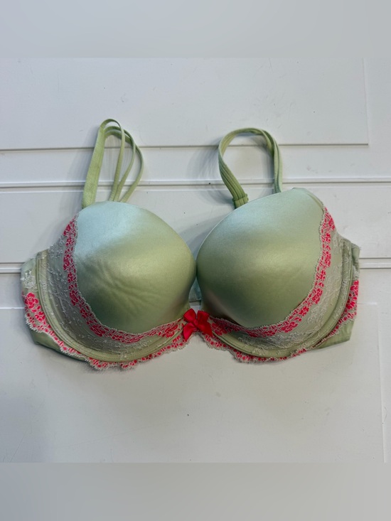 Victoria's Secret Other - Victorias Secret Women’s Sz 36DD Green Pink Lace Very Sexy Push Up Bra